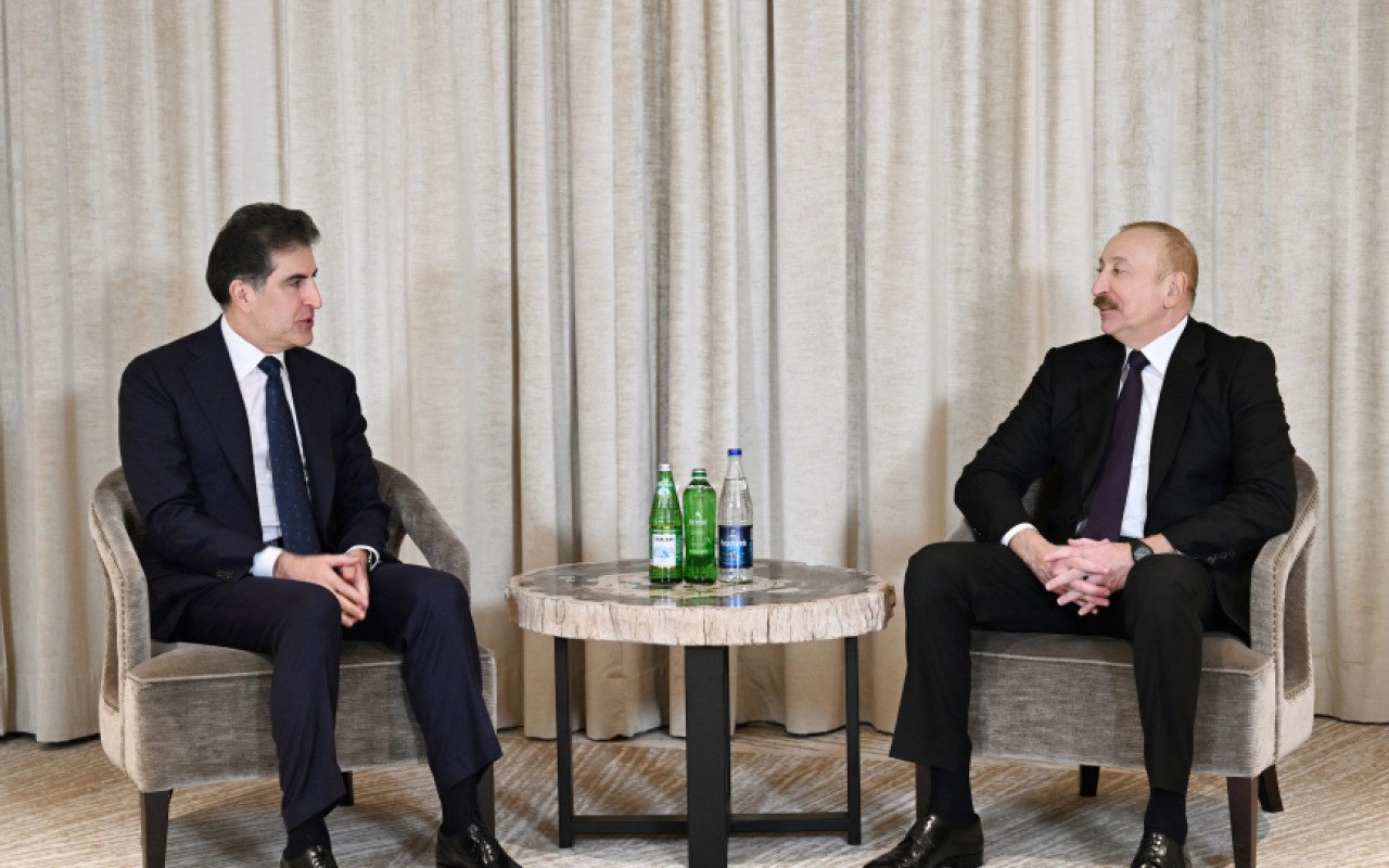 İlham Əliyev Münxendə Neçirvan Bərzani ilə görüşüb- FOTO