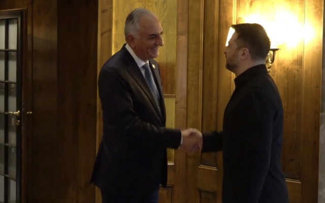 Zelenski Rza Pəhləvi ilə görüşdü- VİDEO