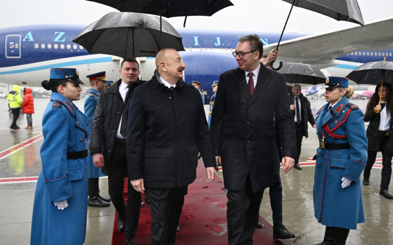 Prezident Serbiyaya rəsmi səfər etdi- FOTOLAR