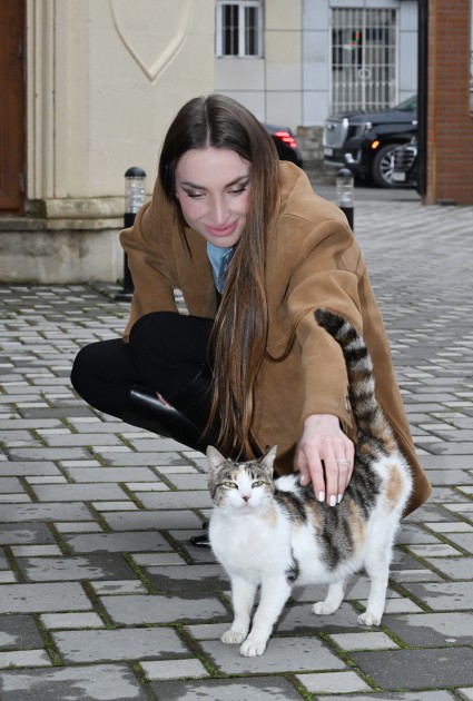 Leyla və Alena Əliyevalar Cümə məscidində - FOTOLAR