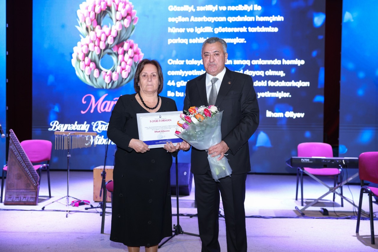 Abşeronda 8 Mart şəhid ailələrinin xanım üzvləri ilə birgə qeyd edildi - FOTOLAR