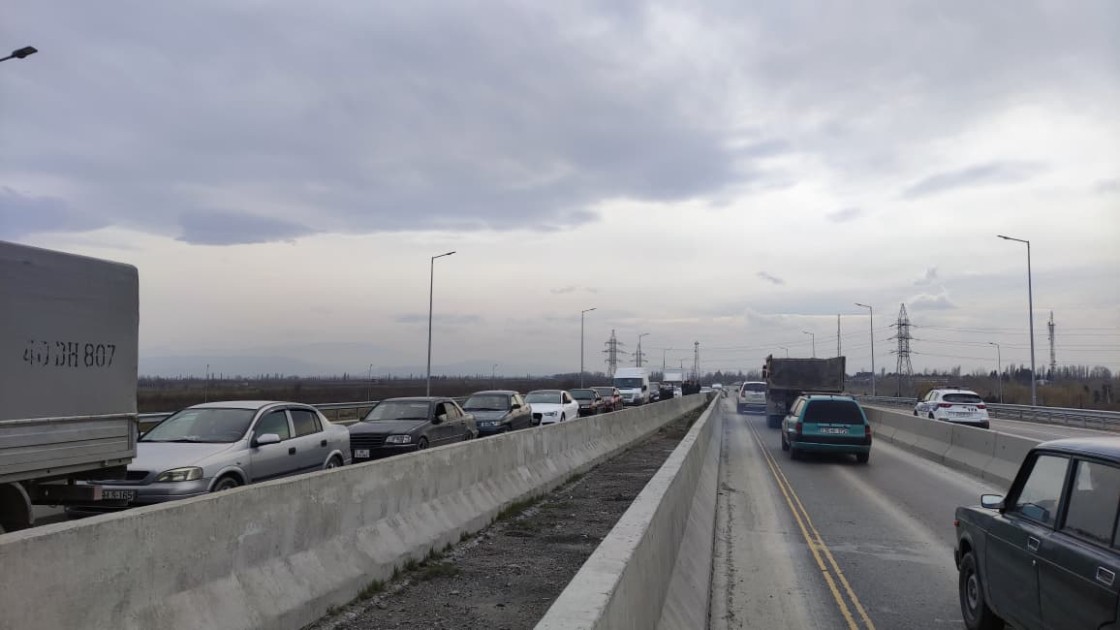 Xaçmaz-Quba yolunda qəza tıxac yaratdı - FOTOLAR