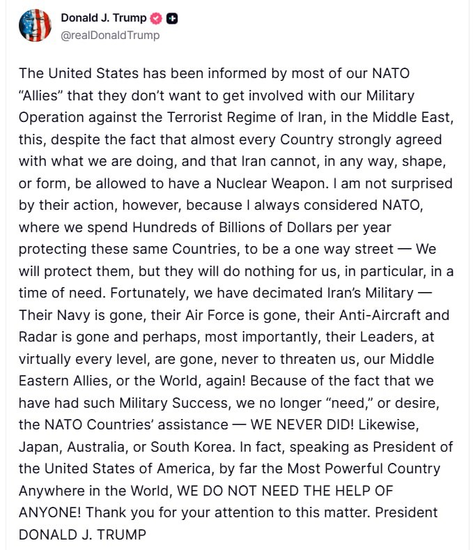 "NATO-nu birtərəfli “küçə” hesab etmişəm" - Tramp (FOTO)