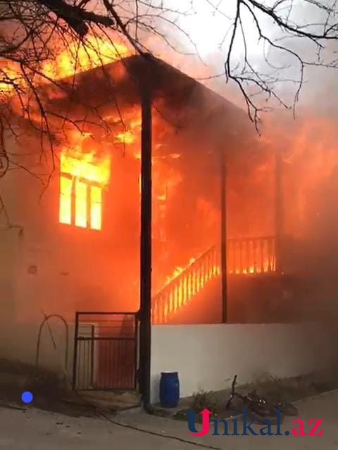 Tovuzda 5 otaqlı ev yandı - FOTOLAR