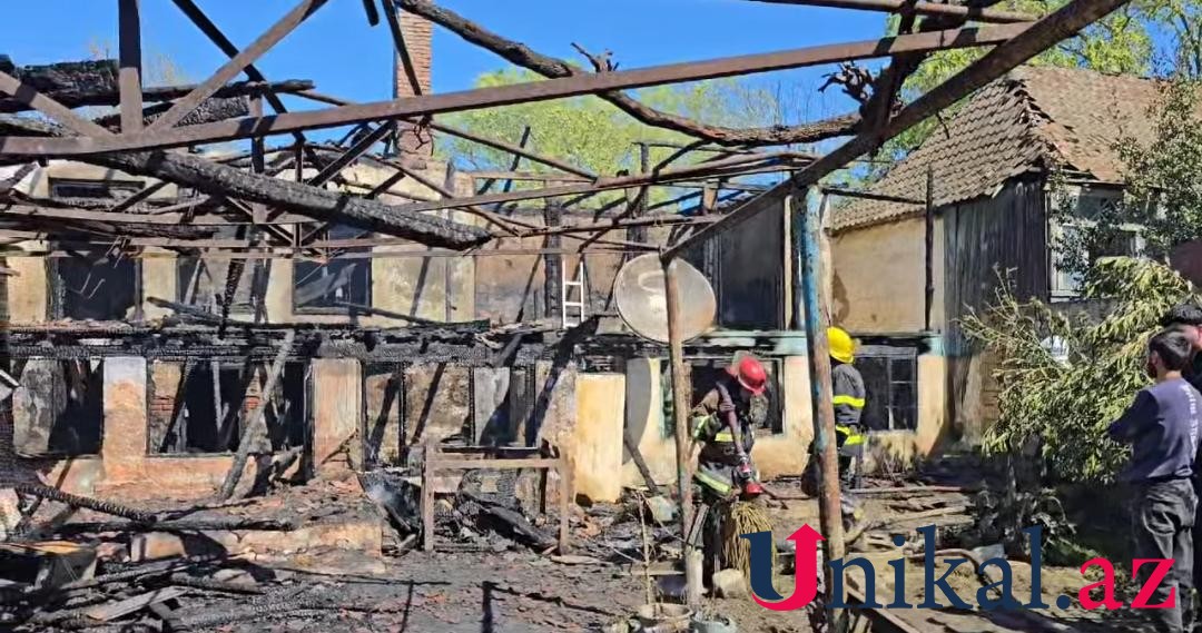 Masallıda dəhşət - Baba və nəvəsi yanaraq öldü (FOTOLAR)