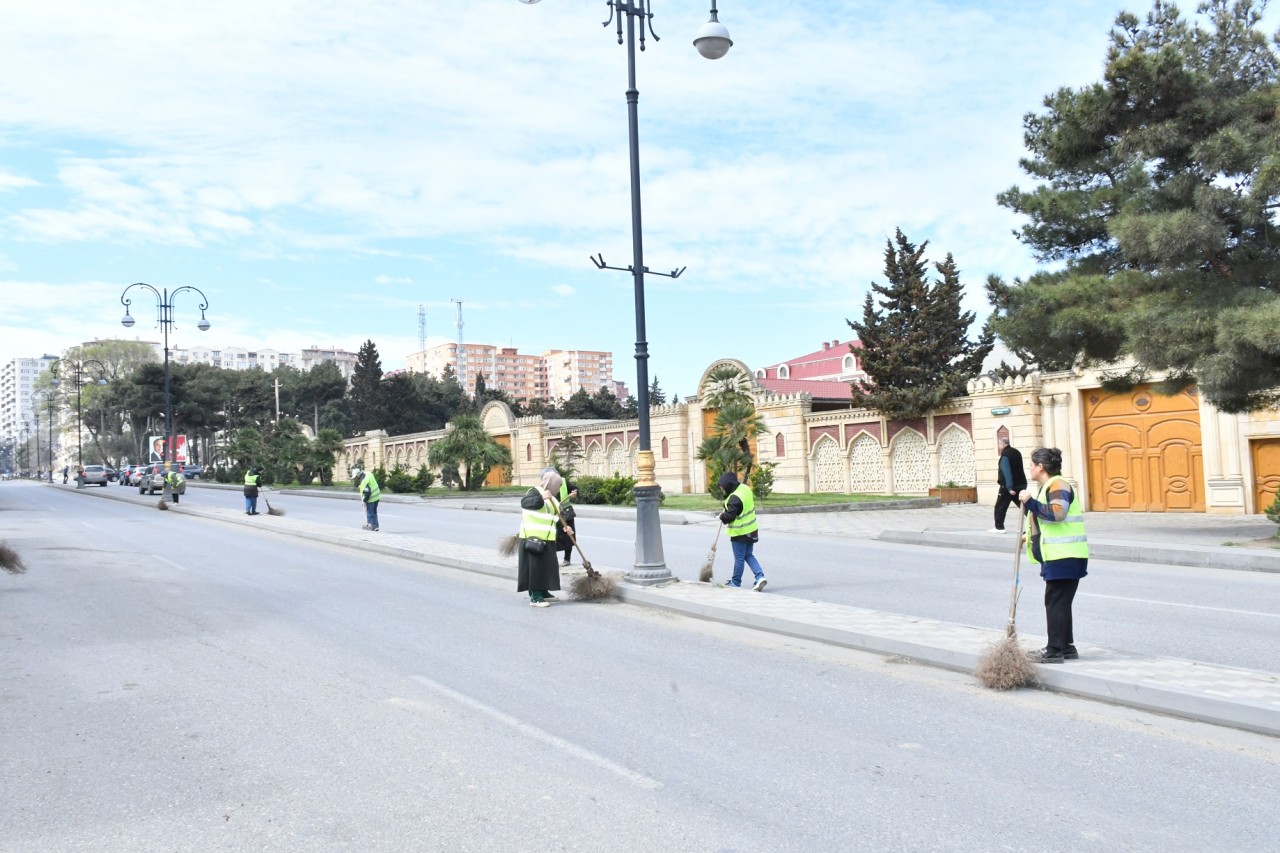 Abşeronda yağışın fəsadları aradan qaldırılır - FOTOLAR