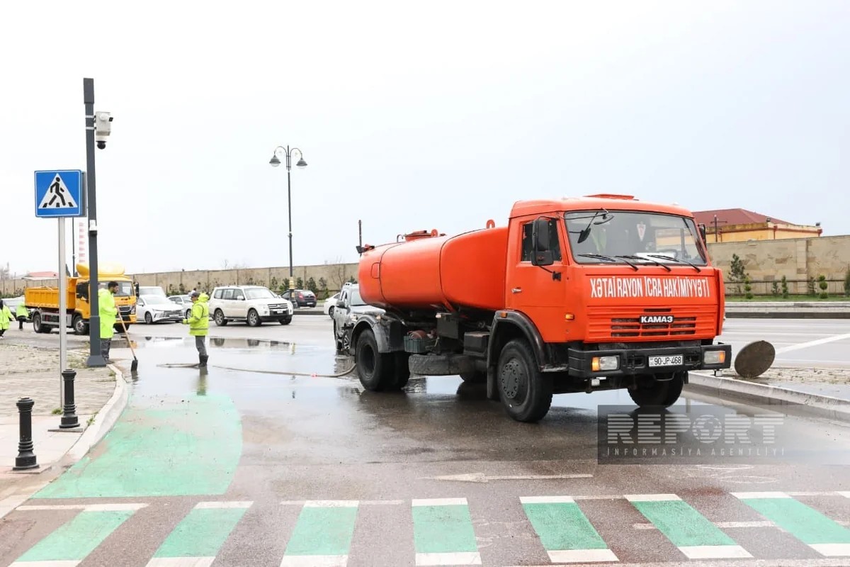 Xətai RİH başçısı yağışın fəsad törətdiyi ərazilərə baxış keçirib - FOTOLAR
