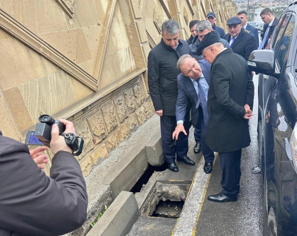 Kəmaləddin Heydərov sürüşmə təhlükəsi ilə əlaqədar əraziyə getdi - FOTOLAR