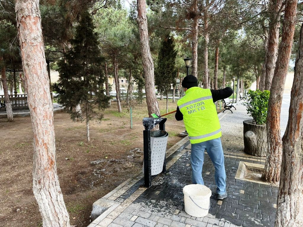 Bakı küçələri yuyuldu - FOTOLAR