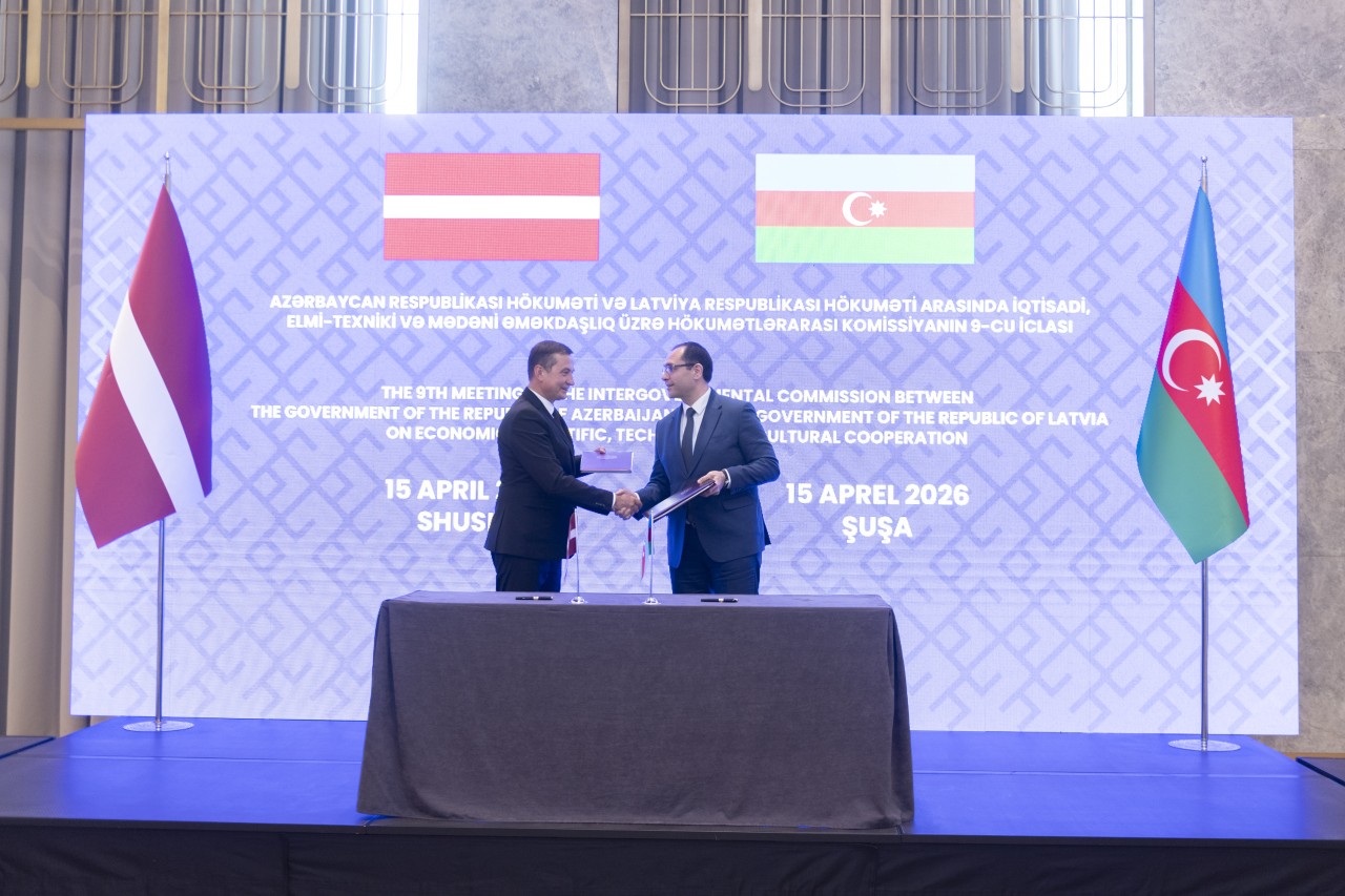 Azərbaycan-Latviya Komissiyasının iclasının yekun protokolu təsdiqlənib - FOTOLAR
