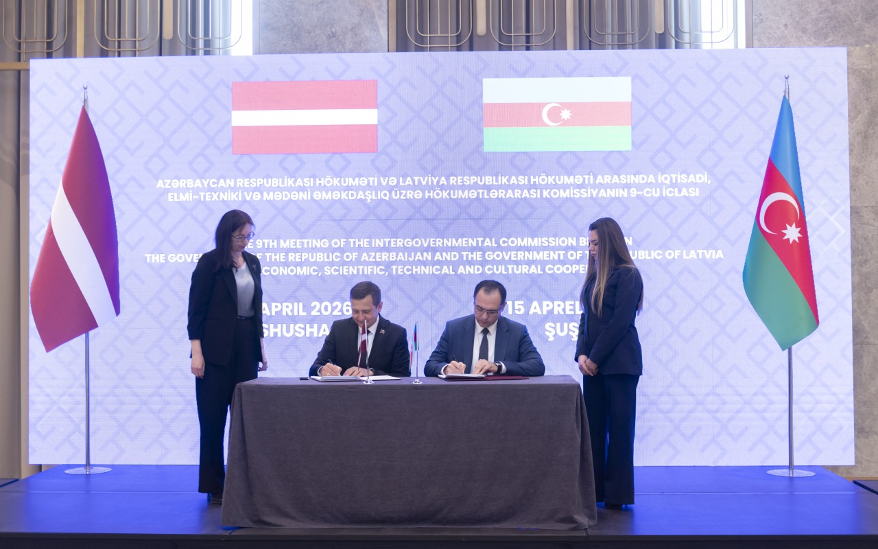 Azərbaycan-Latviya Komissiyasının iclasının yekun protokolu təsdiqlənib -FOTOLAR