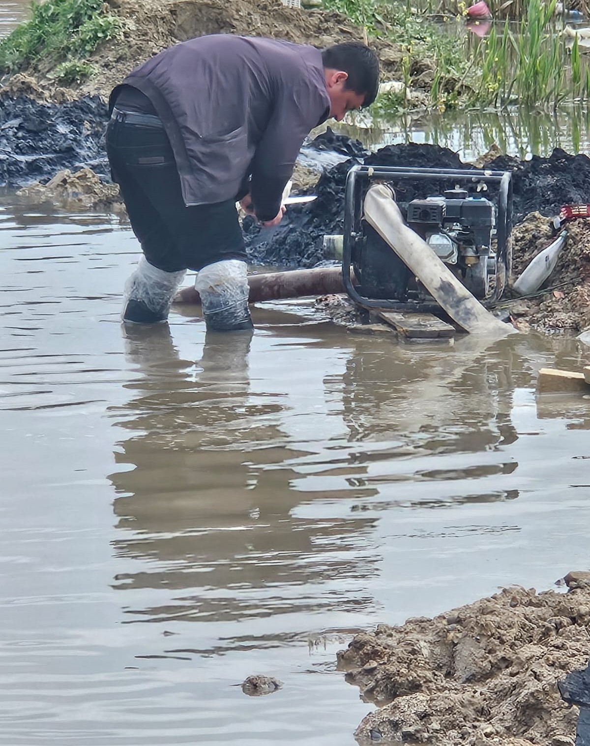 Abşeronda yağışın fəsadları aradan qaldırılır - FOTOLAR
