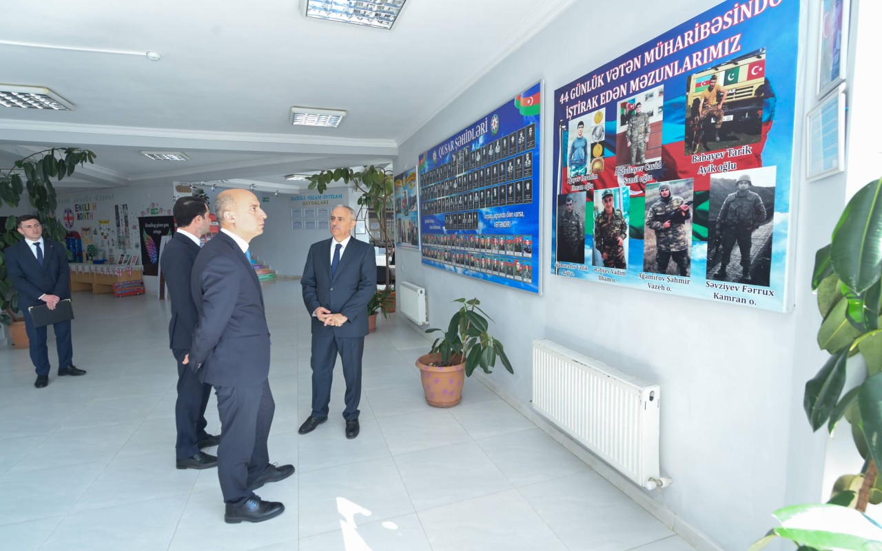 Emin Əmrullayev Qusarda məktəbdə tədris prosesi ilə tanış oldu- FOTOLAR