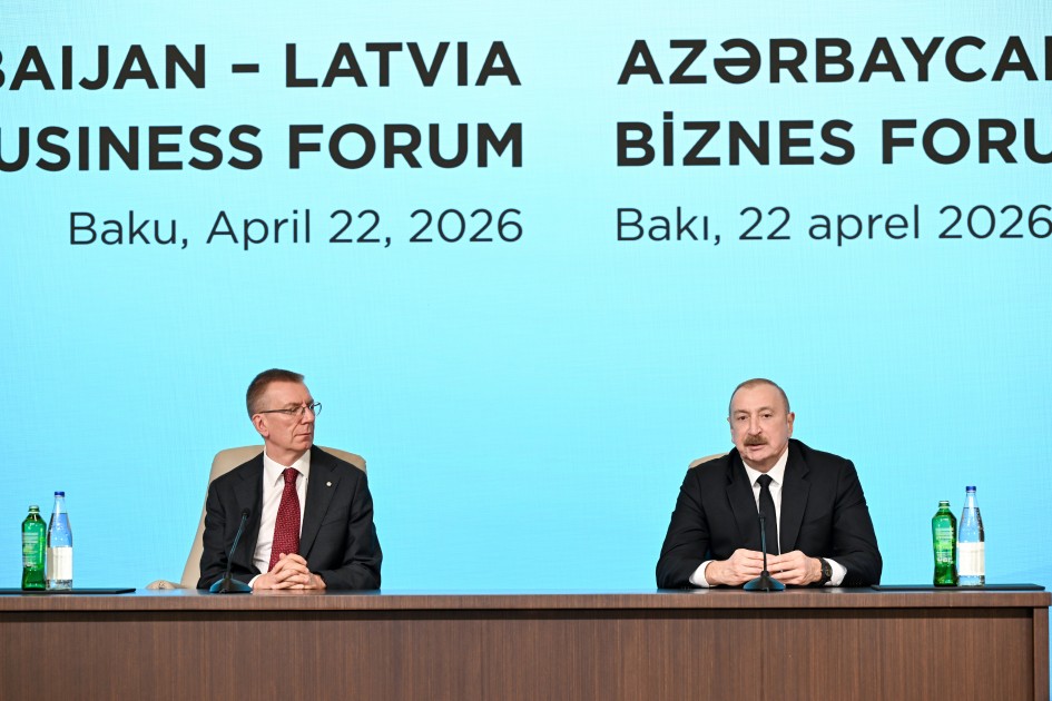 Bakıda Azərbaycan-Latviya biznes-forumu keçirilib - FOTOLAR