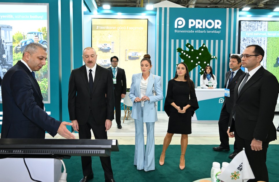 Prezident və xanımı sərgilərlə tanış oldu - FOTOLAR (YENİLƏNİB)