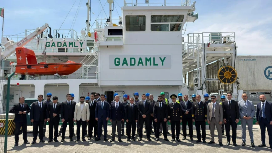 Bakı Limanında “Gadamly” yük gəmisinin qarşılanma mərasimi keçirilib - FOTOLAR
