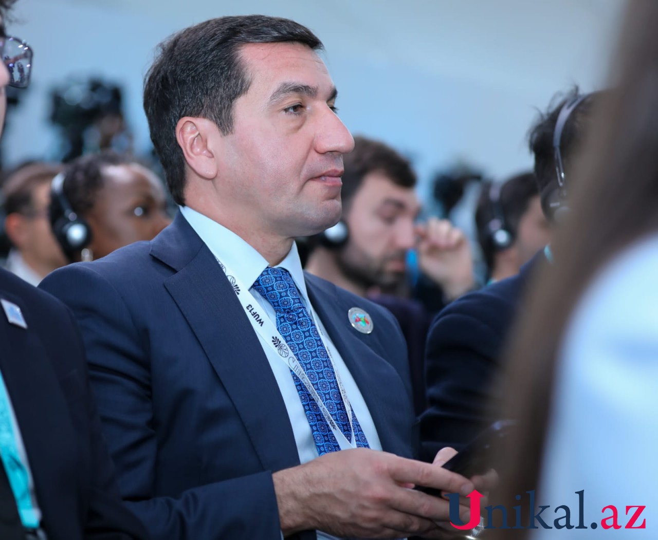 Hikmət Hacıyev WUF13-ün mətbuat konfransında - FOTO