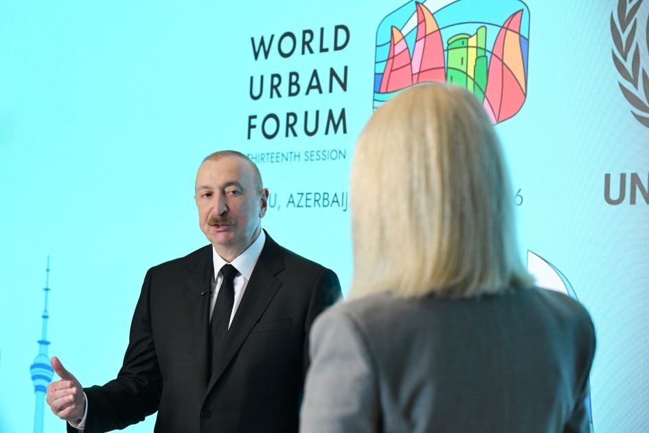 İlham Əliyev “Euronews”a müsahibə verdi - FOTOLAR
