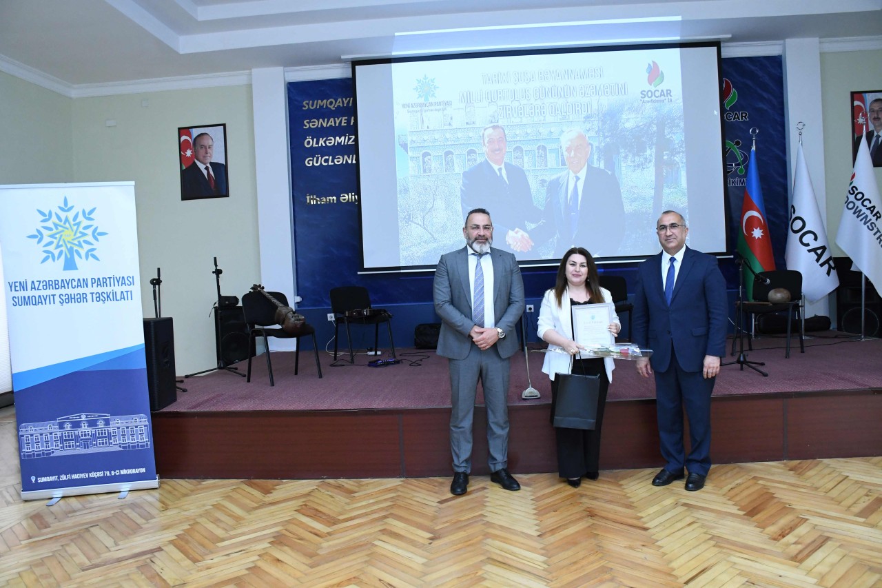 Sumqayıtda Şuşa Bəyannaməsinin ildönümü və Milli Qurtuluş Günü münasibətilə tədbir keçirilib - FOTOLAR