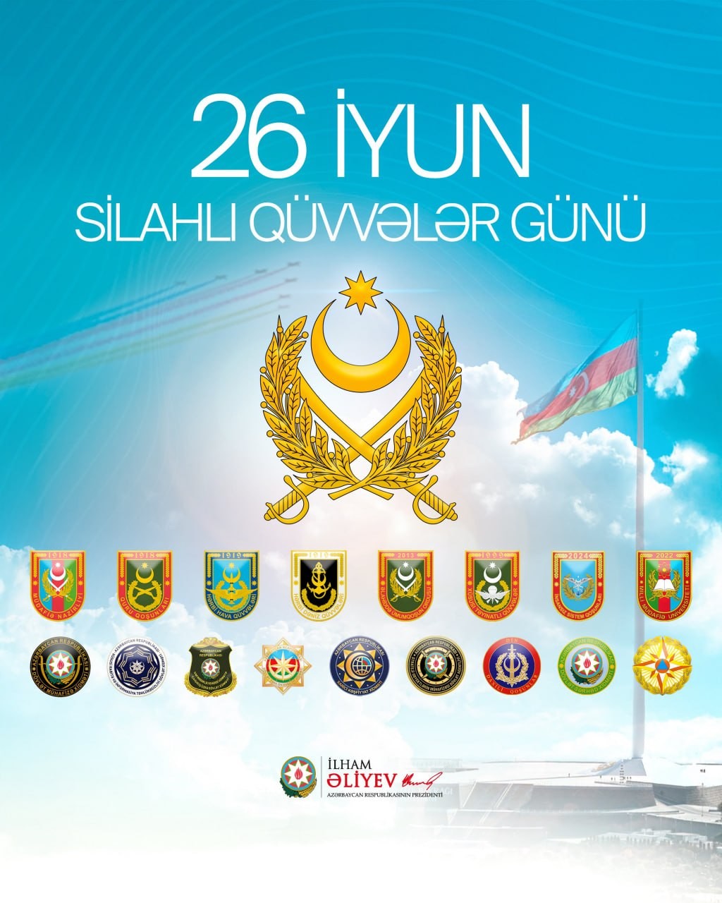 Prezidentin sosial media hesablarında Silahlı Qüvvələr Günü ilə bağlı paylaşım edildi - FOTO