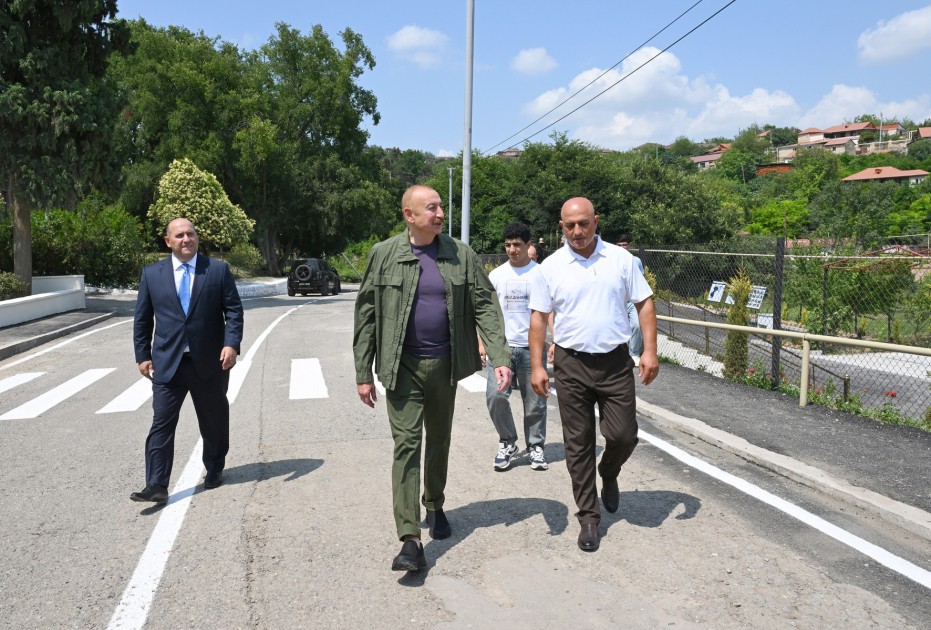 Dövlət başçısı Xocavəndin Quzeyxırman kəndində olub - FOTOLAR