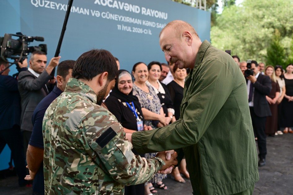 Dövlət başçısı Xocavəndin Quzeyxırman kəndində olub - FOTOLAR