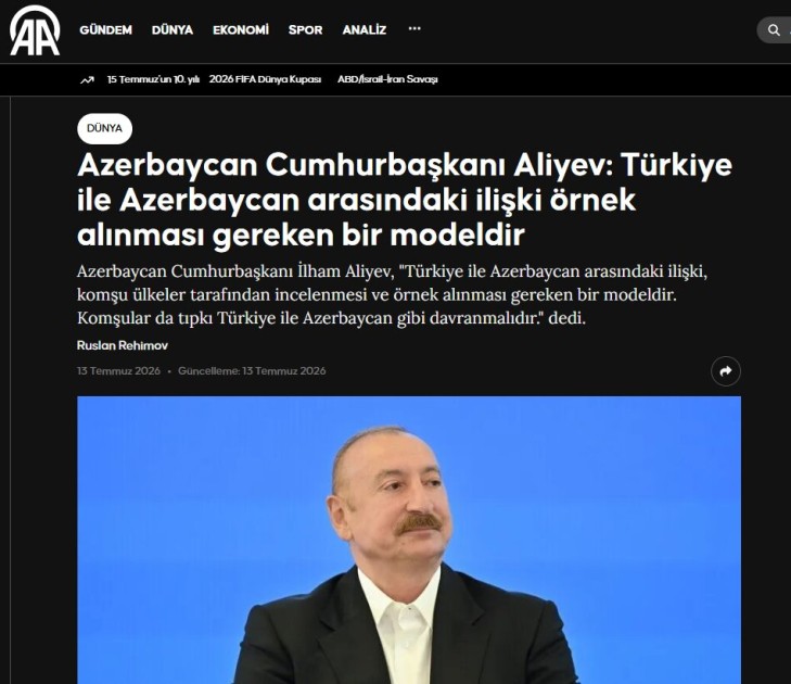 Prezidentin IV Şuşa Qlobal Media Forumundakı çıxışı Türkiyə mediasının diqqət mərkəzində