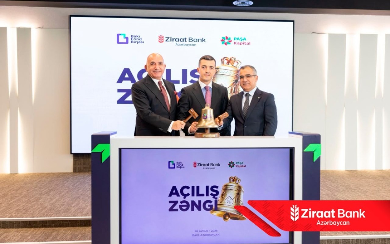 Ziraat Bank Azərbaycanın ilk istiqraz emissiyası üçün “Açılış Zəngi” çalınıb - FOTOLAR