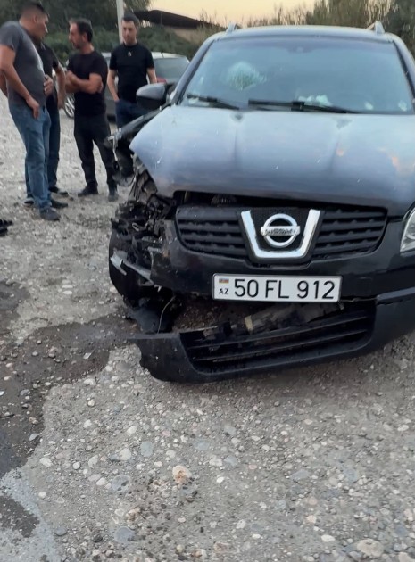 Qubada 2 maşın toqquşdu - 3 nəfər xəsarət aldı (FOTOLAR)