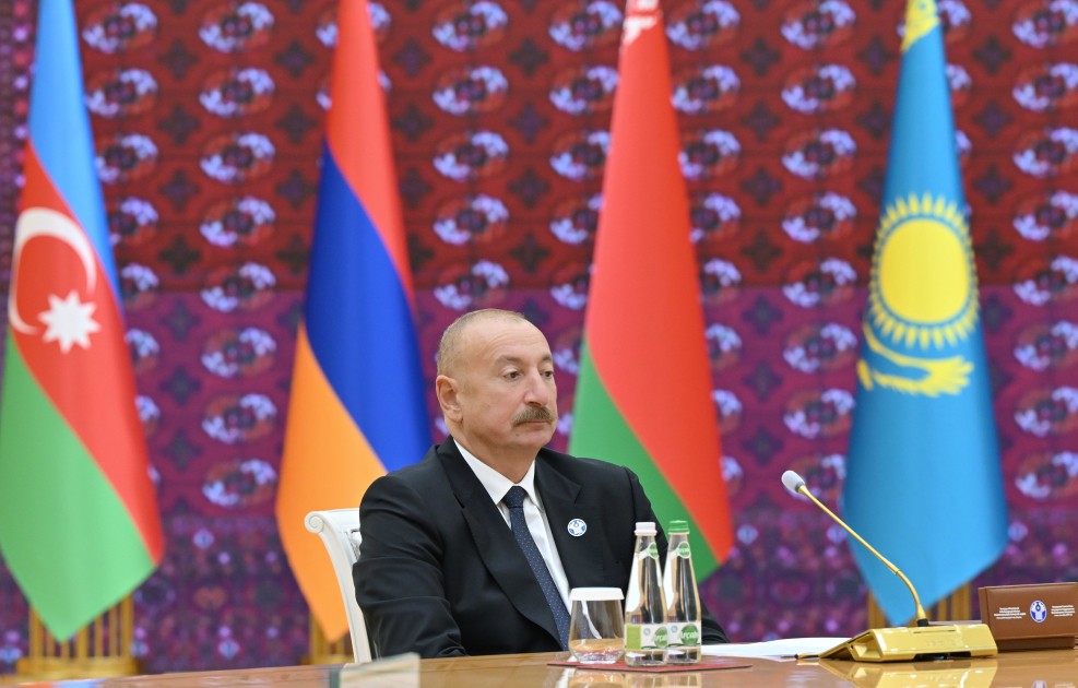 Prezident MDB Dövlət Başçıları Şurasının iclasında çıxış etdi - FOTOLAR (YENİLƏNİB)