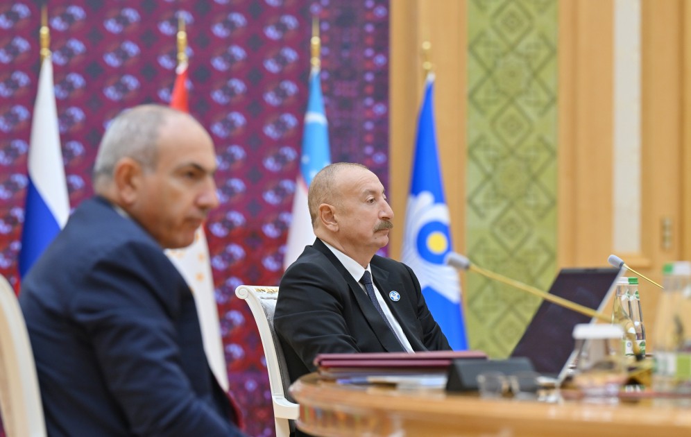 Prezident MDB Dövlət Başçıları Şurasının iclasında çıxış etdi - FOTOLAR (YENİLƏNİB)