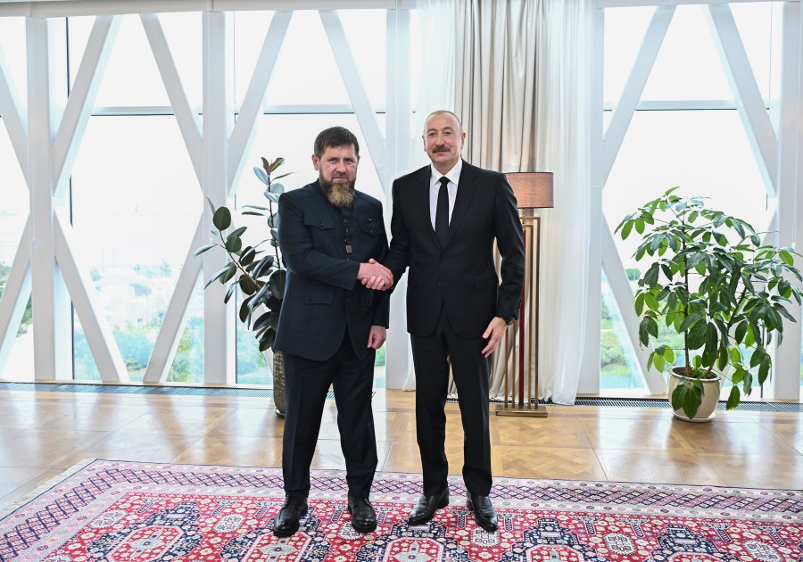 Azərbaycan Prezidenti və Çeçenistan başçısı birgə nahar ediblər - FOTOLAR