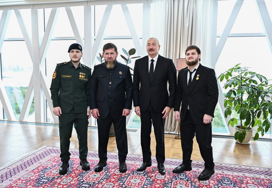 Azərbaycan Prezidenti və Çeçenistan başçısı birgə nahar ediblər - FOTOLAR