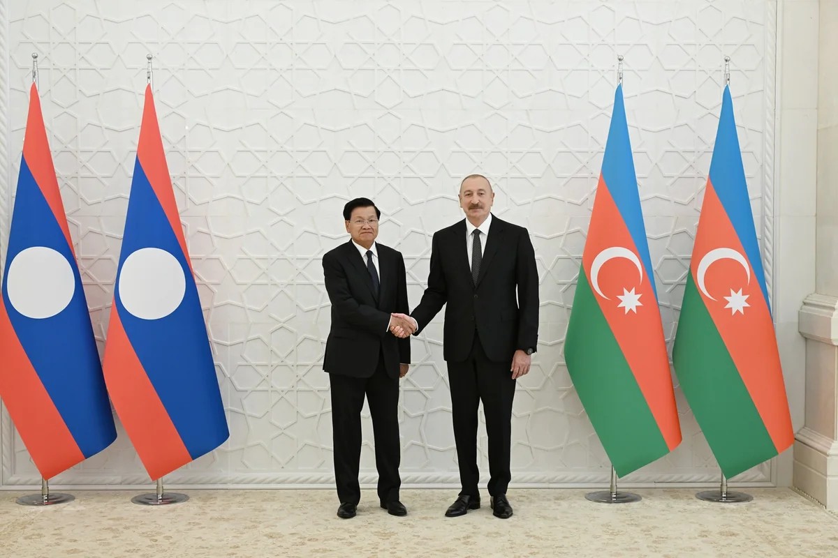 Laos Prezidentinin Bakıda rəsmi qarşılanma mərasimi oldu - FOTOLAR+VİDEO