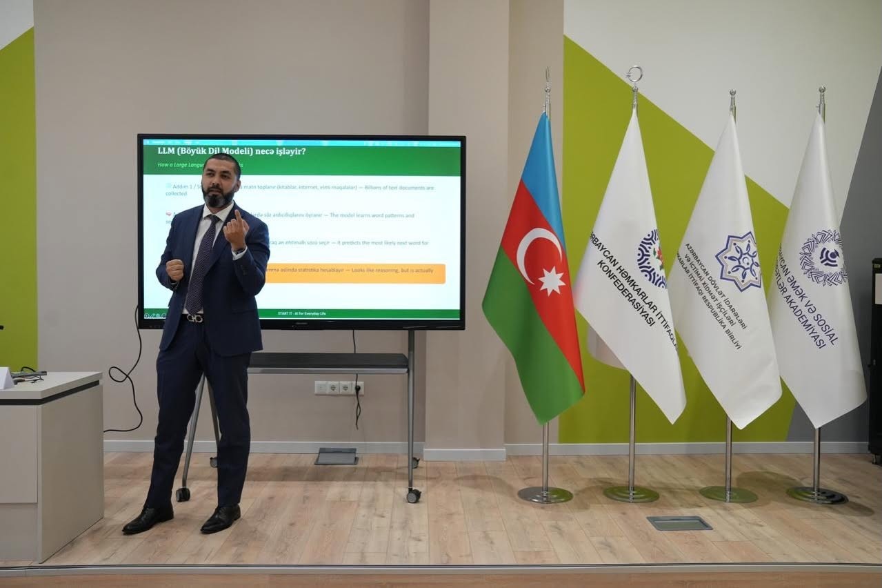 “Həmkarlar ittifaqlarının fəaliyyətində süni intellektin tətbiqi” mövzusunda təlim başlayıb - FOTOLAR