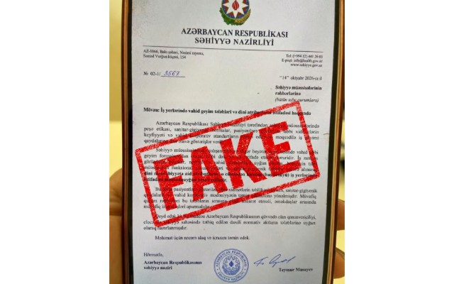 Sosial şəbəkədə hicabla bağlı yayılan bu məktub saxtadır - Birgə açıqlama
