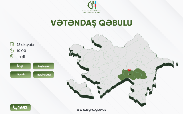Nazir Məcnun Məmmədov İmişlidə vətəndaşları qəbul edəcək