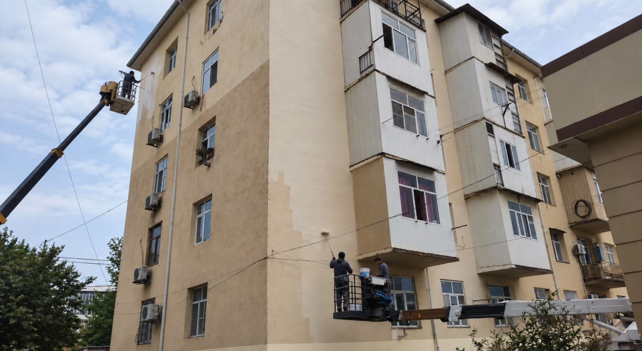 Lənkəranda prospekt və parkda təmir-bərpa işləri aparılır - FOTOLAR