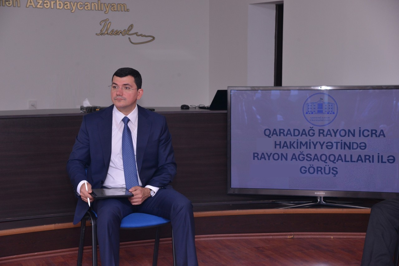 Qaradağ Rayon İcra Hakimiyyətində ağsaqqallarla görüş keçirilib - FOTOLAR