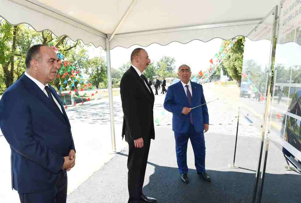 Prezident Qaxda avtomobil yolunun açılışında -  FOTOLAR