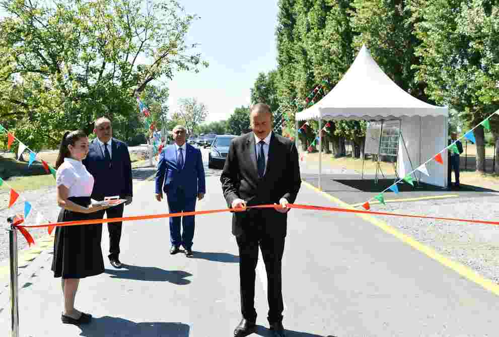 Prezident Qaxda avtomobil yolunun açılışında -  FOTOLAR