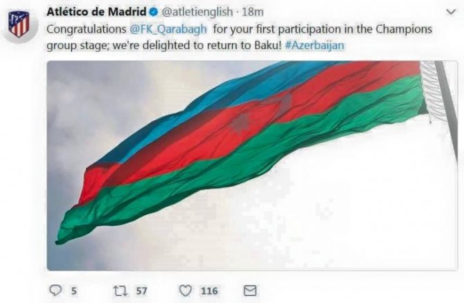 Atletiko Madriddən Qarabağa    MESAJ - FOTO