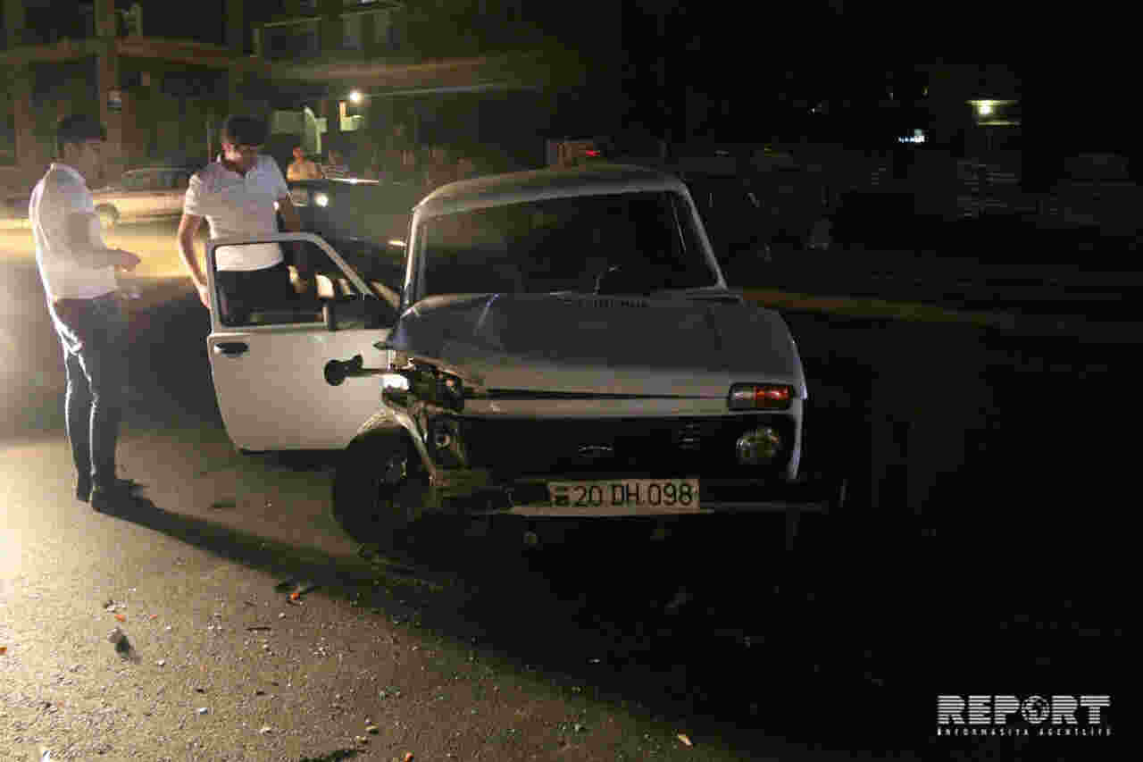 Niva ilə Mercedes-Benz TOQQUŞDU:    XƏSARƏT ALANLAR VAR (FOTOLAR)