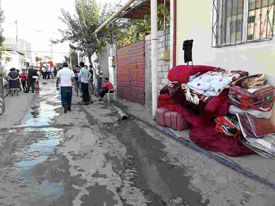 Məcburi köçkünlərin məskunlaşdığı binada     YANÄžIN - FOTO