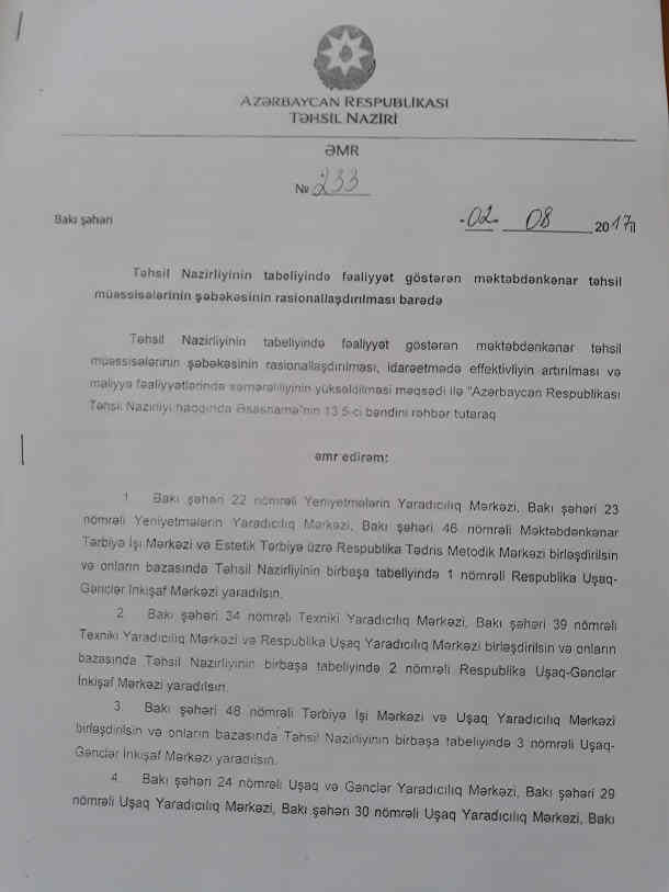 Nazirdən ƏMR:    Yüzlərlə insan işsiz qalacaq (FOTOFAKT)