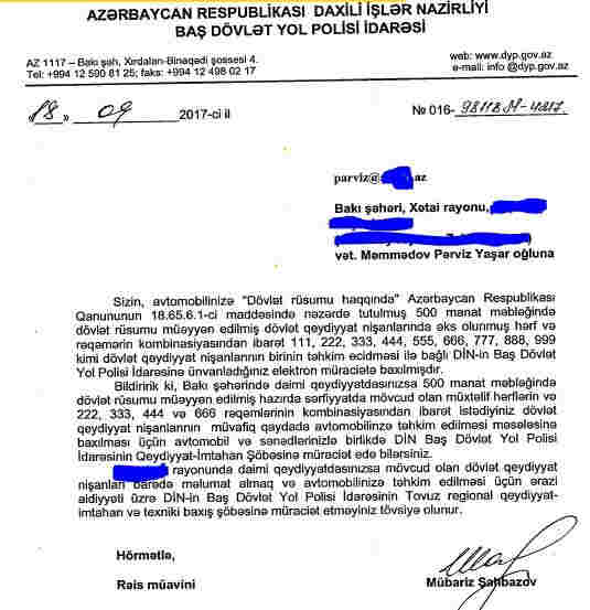 DYP zerkalni nömrələrin əsl qiymətini açıqladı -   FOTO