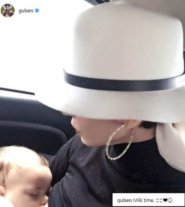 Gülşən uşaq əmizdirərkən çəkdiyi fotosunu  paylaşdı 