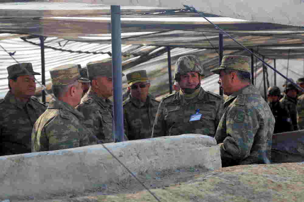 Cəbhədə döyüş atışları yerinə yetirildi -   FOTOLAR