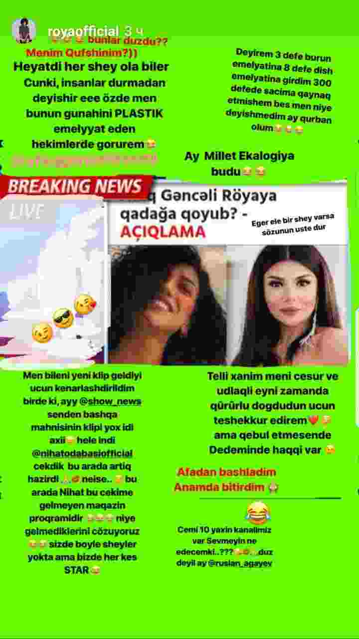 Röya Afaq Gəncəliyə SÖZ ATDI:   Ay millət, ekologiya budur?