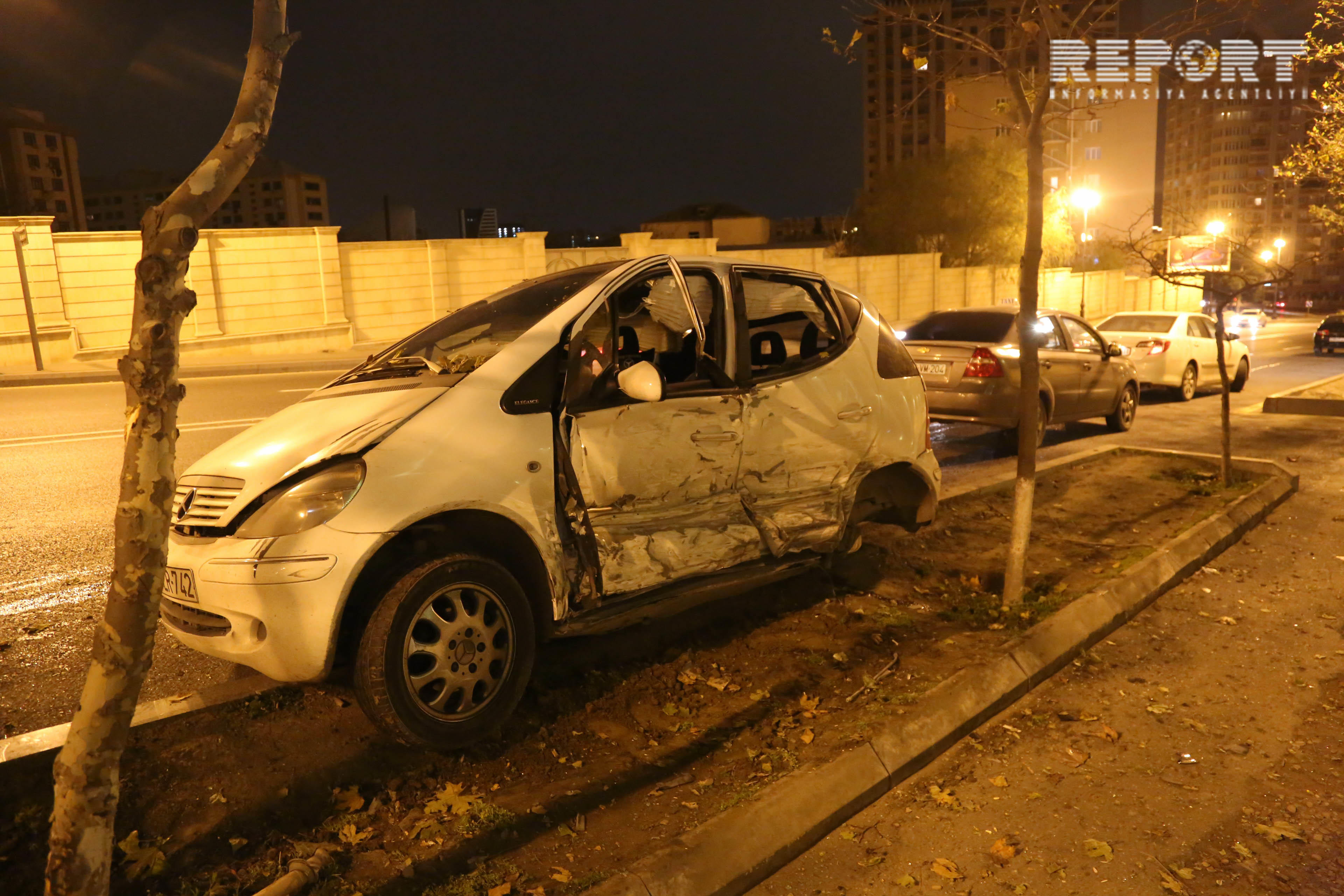 Bakıda sərxoş sürücü   qəza törətdi - FOTOLAR